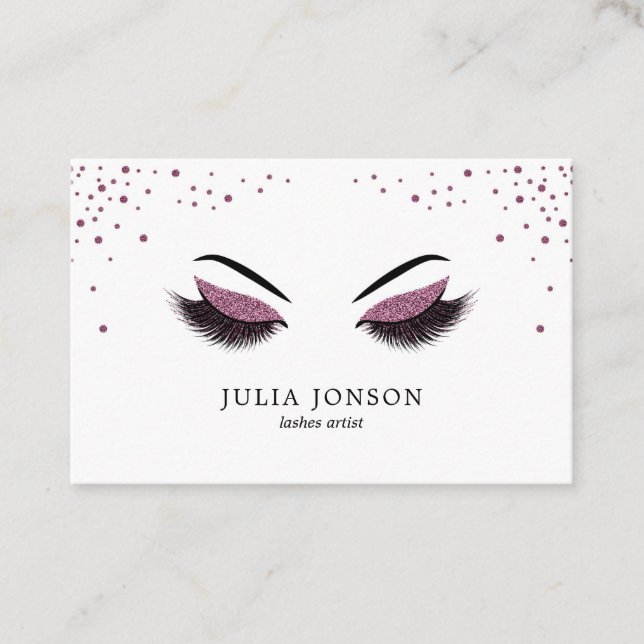 Affärskortet Makeup-artist med glitter, effekt Visitkort (Framsida)