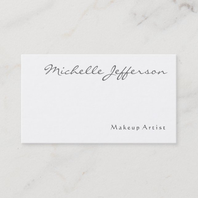 Affärskortet Makeup Artist Script Black White Visitkort (Framsida)