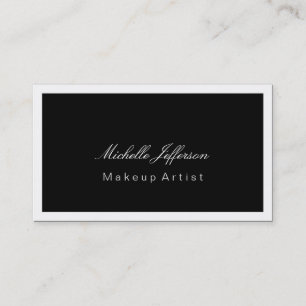 Affärskortet Makeup Artist Script Black White Visitkort