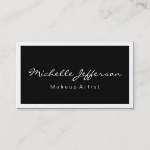 Affärskortet Makeup Artist Script Black White Visitkort