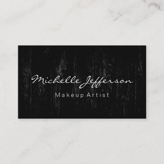 Affärskortet Makeup Artist Script Wood Mönster Visitkort (Framsida)