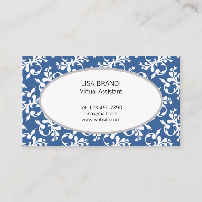 Affärskortet Mall för dekorativt Blommönster Visitkort (Framsida)
