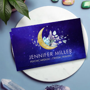 Affärskortet måne och Watercolor Crystals Visitkort