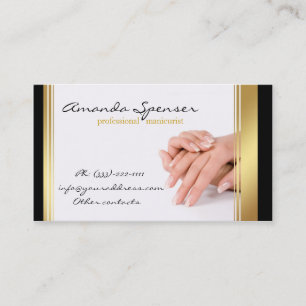 Affärskortet Manicucule Black & Guld Gräns White Visitkort