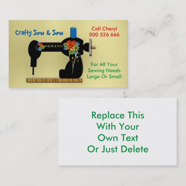 Affärskortet Manuellt syrereparationer, skräddarsy Visitkort (Fram/baksida)