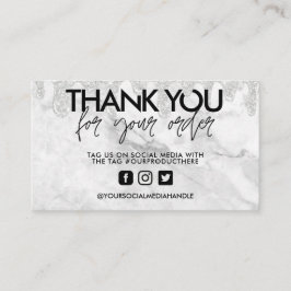 Affärskortet Marble Glitter Drip Salon Tack Visitkort