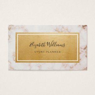 Affärskortet Marble Guld Rosa Event Planner Visitkort