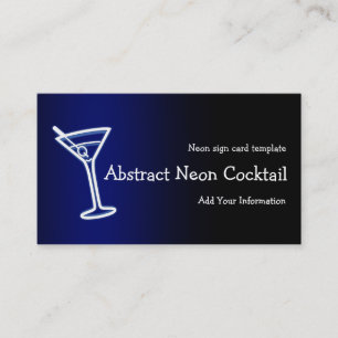 Affärskortet Martini Glass Neon Logotyp Visitkort