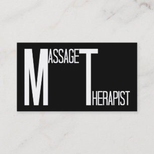 Affärskortet Massage Therapist Black Simple Visitkort