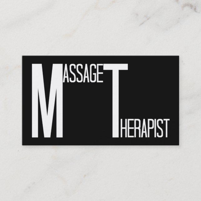 Affärskortet Massage Therapist Black Simple Visitkort (Framsida)