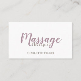 Affärskortet Massage Therapist Rosa Script Visitkort