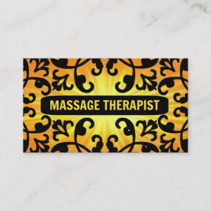 Affärskortet Massage Therapist Sunshine Damask Visitkort