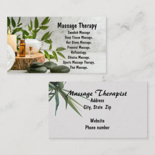 affärskortet "Massage Therapist" Visitkort