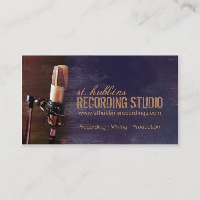 Affärskortet Microphone Music Studio Visitkort (Framsida)
