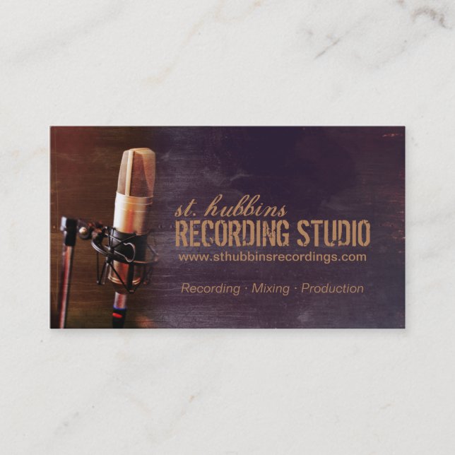 Affärskortet Microphone Music Studio Visitkort (Framsida)
