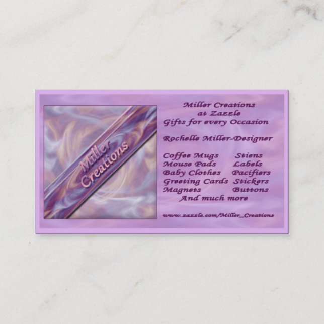 Affärskortet Miller Creations Visitkort (Framsida)