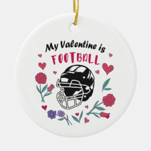 Affärskortet Mina Valentine är Football Julgransprydnad Keramik