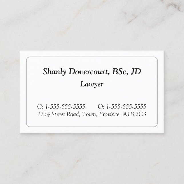 Affärskortet Minimal Professionell Visitkort (Framsida)