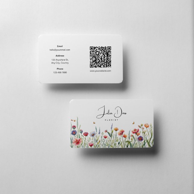 Affärskortet Minimalistisk Blommigt Visitkort (Skapare uppladdad)