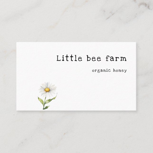 Affärskortet Minimalistisk daisy Visitkort (Framsida)