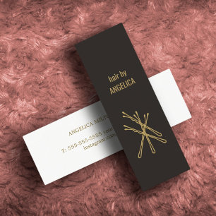 Affärskortet Minimalistisk Elegant-hårslista Mini Visitkort