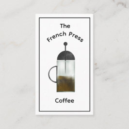 Affärskortet Minimalistisk Fransk Press Coffee Sho Visitkort