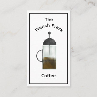 Affärskortet Minimalistisk Fransk Press Coffee Sho Visitkort