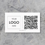 Affärskortet Minimalistisk Professionell för QR-lo Visitkort<br><div class="desc">Minimalistiskt affärskort har logotyp och qr-kod.</div>