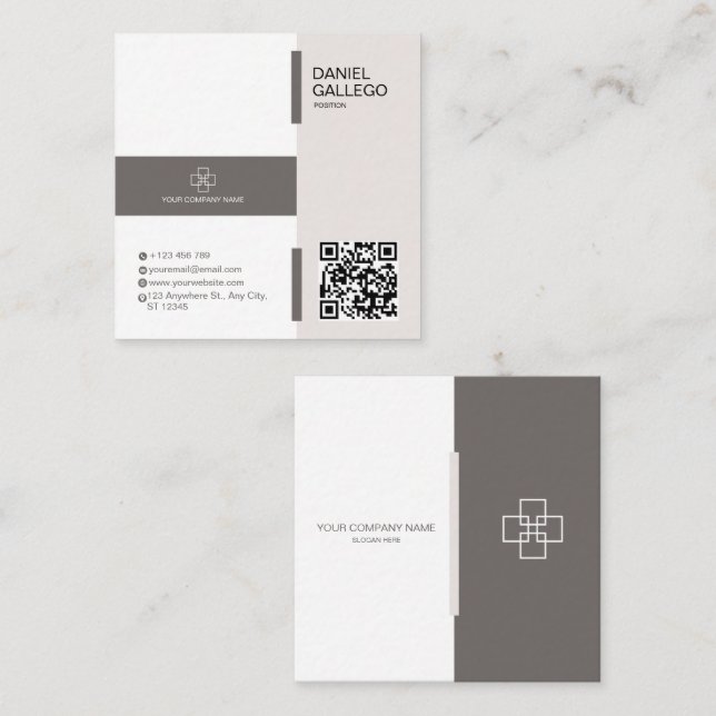 Affärskortet Minimalistisk Professionell Fyrkantigt Visitkort (Fram/baksida)
