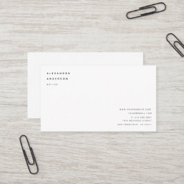 Affärskortet Minimalistisk ren vit Professionell Visitkort
