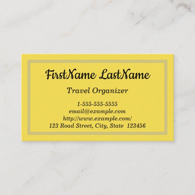 Affärskortet Minimalistisk reseorganisatör Visitkort (Framsida)