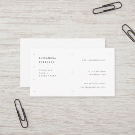 Affärskortet Minimalistisk vit CPA-Professionell Visitkort