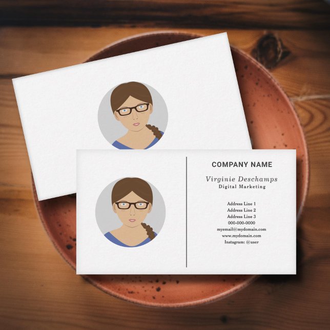 Affärskortet Minimalistiskt cirkelfoto Visitkort (Minimalist Circle Photo Business Card)