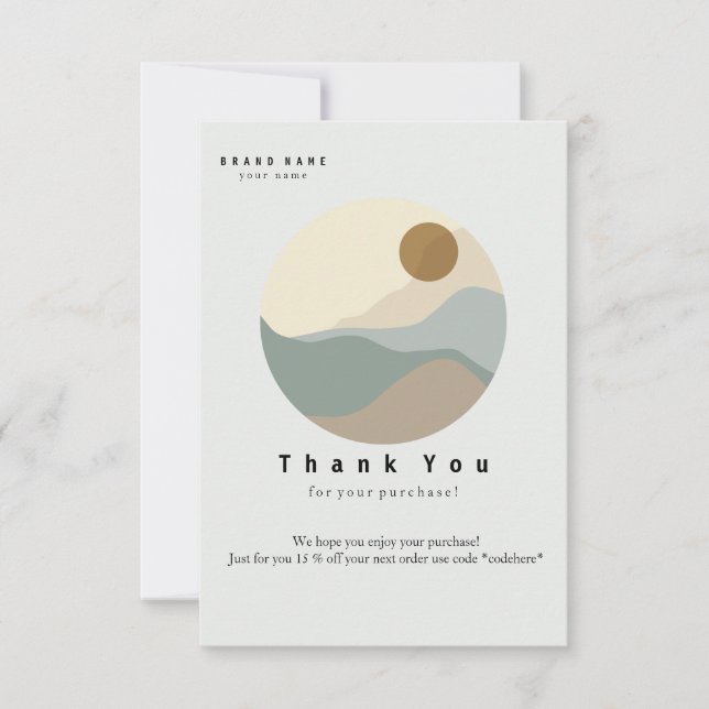 Affärskortet Minimalistiskt illustration av Tack (Framsida)