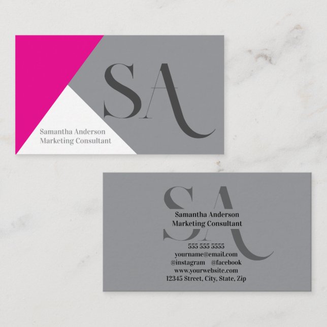 Affärskortet Minimalistiskt monogram för elegant | Visitkort (Fram/baksida)