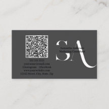 Affärskortet Minimalistiskt monogram för elegant |