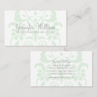 Affärskortet Mint Grönt Subtle Damask Visitkort