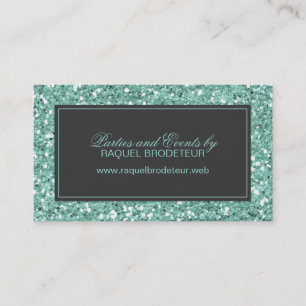 Affärskortet Mint look Glitter Visitkort