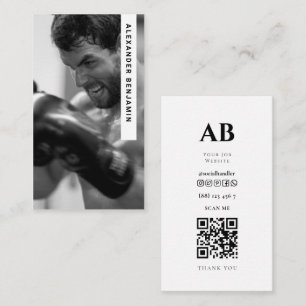 Affärskortet MMA Coach & Trainer Photo QR Code Visitkort