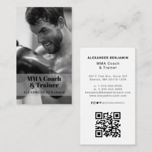 Affärskortet MMA Coach & Trainer Photo QR Code Visitkort