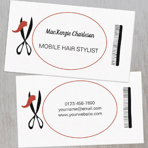 Affärskortet Mobile Hair Stylist eller Hairdresse Visitkort