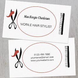 Affärskortet Mobile Hair Stylist eller Hairdresser Visitkort