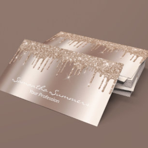Affärskortet Mocha Mousse Faux Glitter Visitkort