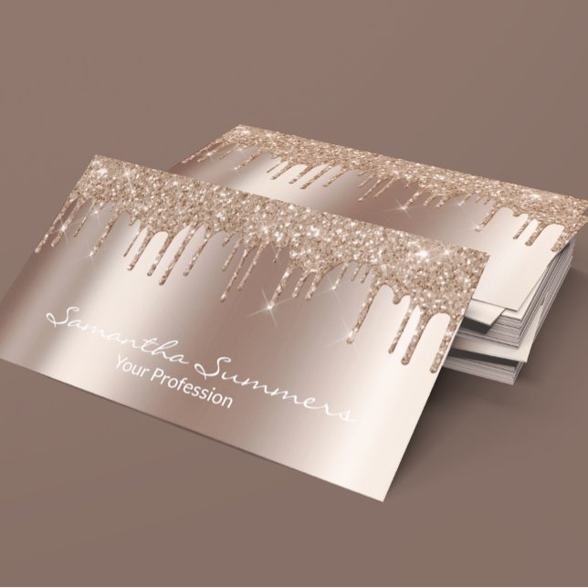 Affärskortet Mocha Mousse Faux Glitter Visitkort (Skapare uppladdad)