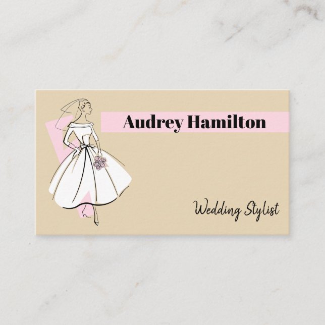 affärskortet mode Bride Neutralt Header Visitkort (Framsida)