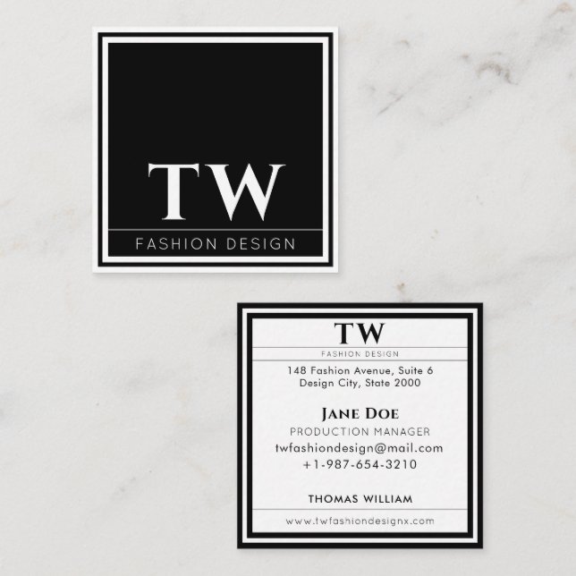 Affärskortet mode Design Square Fyrkantigt Visitkort (Fram/baksida)