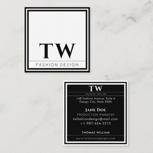 Affärskortet mode Design Square Fyrkantigt Visitkort (Fram/baksida)