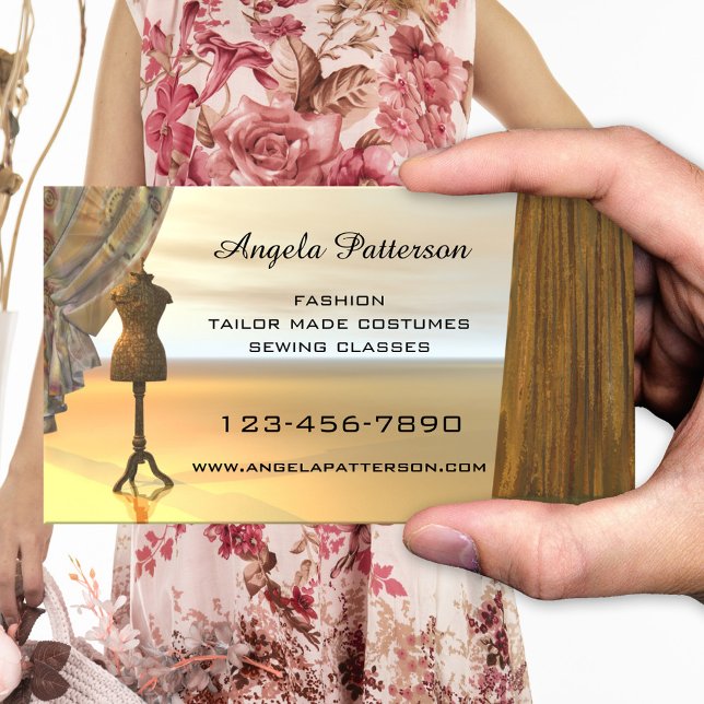 Affärskortet mode visitkort (Business card for anyone in the fashion industry as well as for teachers giving sewing lessons)
