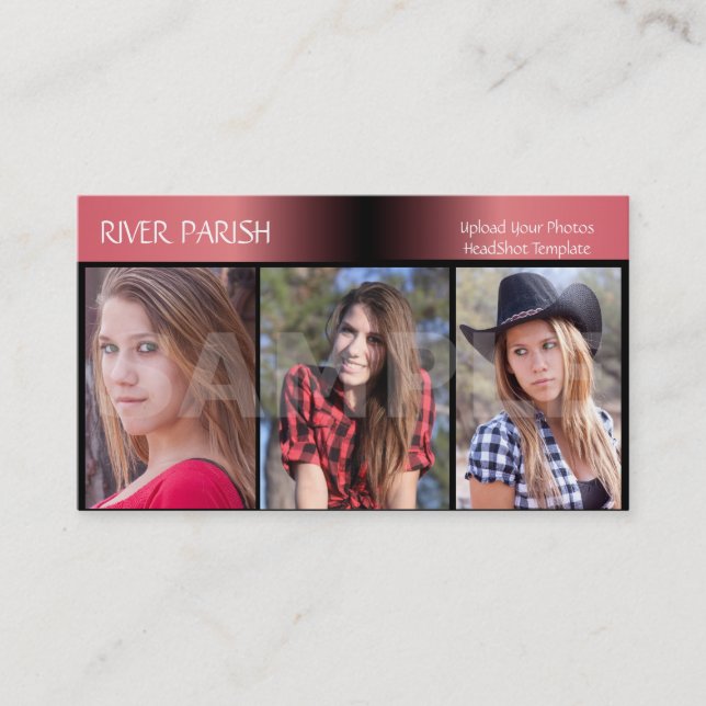 Affärskortet Modeller och Actors Headshot Visitkort (Framsida)