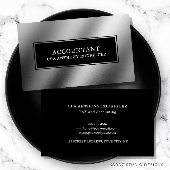 Affärskortet Modern Accounting Professionell Visitkort (Accountant business cards shown in 3.5 x 2 inch. size, more sizes and colors are available.)